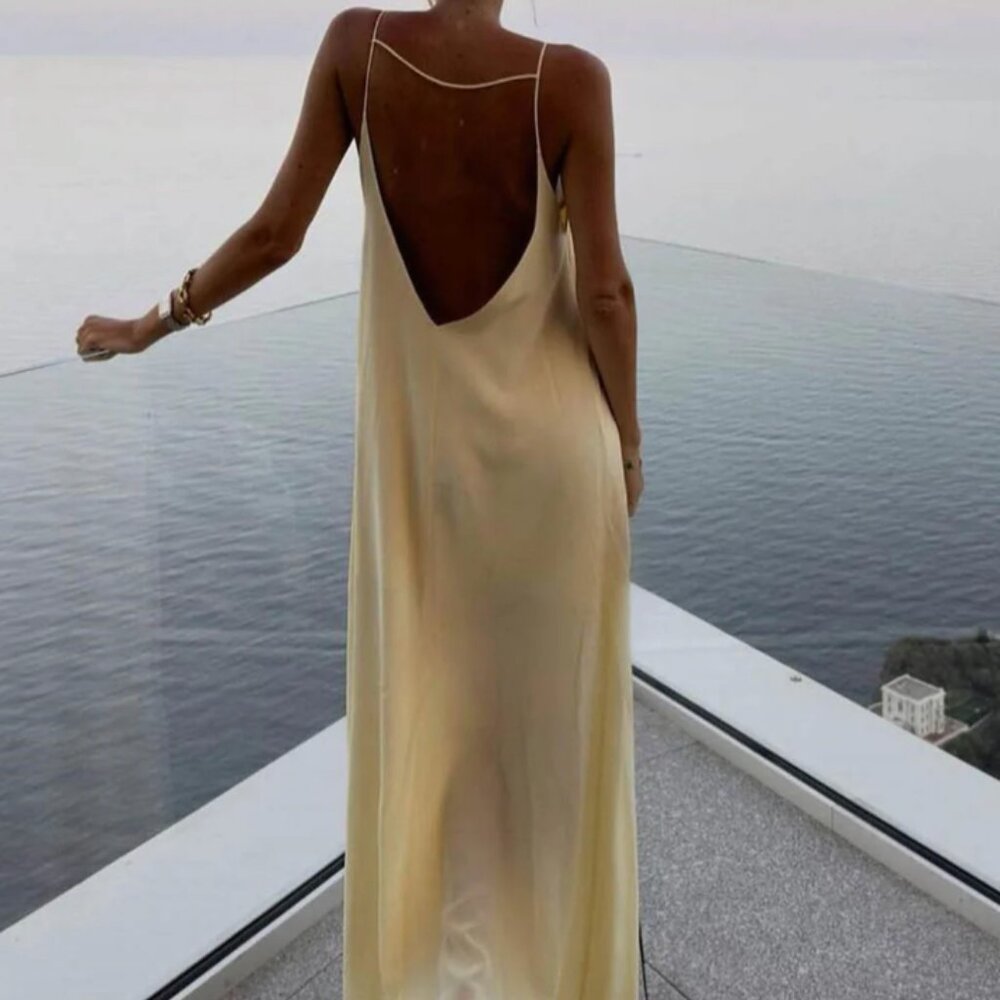 Elegant Cream Maxi Dress